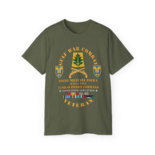 Load image into Gallery viewer, Unisex Ultra Cotton Tee - Army - Gulf War Combat Vet - 800th Military Police Brigade - Patch, 22nd Support Command Patch, Gulf War