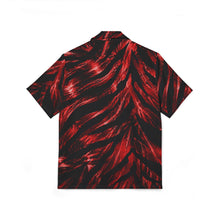 Load image into Gallery viewer, Men's Hawaiian Camp Shirt — Bold zebra stripe in fiery red