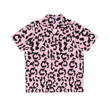 Load image into Gallery viewer, Men's Hawaiian Shirt (AOP) - Leopard Camouflage - Baby Pink - Black