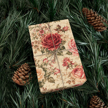 Load image into Gallery viewer, Gift Wrap Paper — Vintage rose floral wallpaper