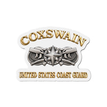 Load image into Gallery viewer, Die-Cut Magnet - USCG - Coxswain w txt - Gold - 3D - Enhanced