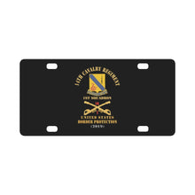 Load image into Gallery viewer, Army - 14th Cavalry Regiment w Cav Br - 1st Squadron - USA Border Protection - 2019 - Red Txt X 300 Classic License Plate
