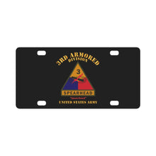 Load image into Gallery viewer, Army - SSI - 3rd Armored Division w Name Tape - Spearhead - US Army X 300 Classic License Plate