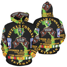 Load image into Gallery viewer, Men's All Over Print Hoodie (USA Size) (Model H13) - Vietnam Combat Veteran - N Co 75th Inf Ranger - 173rd Abn Bde