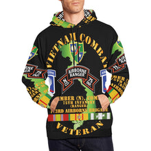 Load image into Gallery viewer, Men's All Over Print Hoodie (USA Size) (Model H13) - Vietnam Combat Veteran - N Co 75th Inf Ranger - 173rd Abn Bde