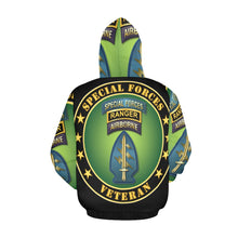 Load image into Gallery viewer, Men's All Over Print Hoodie (USA Size) (Model H13) - Special Forces - Ranger Veteran