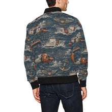 Load image into Gallery viewer, Bomber Jacket - Vintage Coast Guard Maritime Pattern