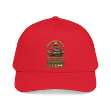 Load image into Gallery viewer, Mid Profile Baseball Cap - Army - Cold War Vet - 3rd Armored Division - Gelnhausen, Germany - M60A3 Tank - Spearhead w Fire - 3D - Enhanced