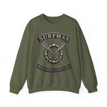 Load image into Gallery viewer, Crewneck Sweatshirt - USCG - Surfman Badge w txt - 3D - Enhanced