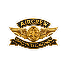 Load image into Gallery viewer, Kiss-Cut Stickers - USCG - Aircrew Badge w txt - 3D - Enhanced