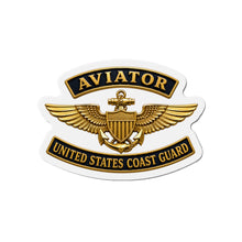 Load image into Gallery viewer, Die-Cut Magnet - USCG - Aviator Badge w txt - 3D - Enhanced