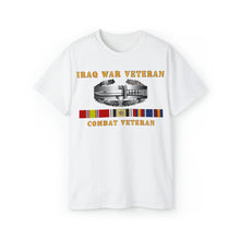 Load image into Gallery viewer, Unisex Ultra Cotton Tee - Army - Iraq War Veteran - Combat Action Badge w CAB IRAQ SVC
