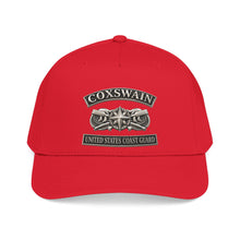 Load image into Gallery viewer, Mid Profile Baseball Cap - USCG - Coxswain w txt - Silver - 3D - Enhanced