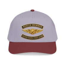 Load image into Gallery viewer, Mid Profile Baseball Cap - USCG - Aviation Rescue Swimmer w txt - 3D - Enhanced