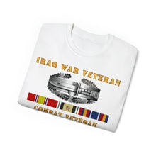 Load image into Gallery viewer, Unisex Ultra Cotton Tee - Army - Iraq War Veteran - Combat Action Badge w CAB IRAQ SVC