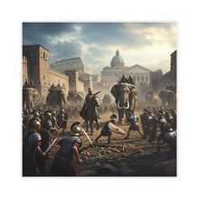 Load image into Gallery viewer, Indoor and Outdoor Silk Posters - Hannibal Battling the Roman Legions as he Enters Rome