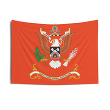 Load image into Gallery viewer, Indoor Wall Tapestries - 43rd Signal Battalion - TEAMWORK STRENGTH SPEED, Battalion Colors Tapestry