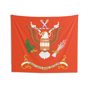 Indoor Wall Tapestries - 26th Signal Battalion - WEATHER OR NOT, Battalion Colors Tapestry