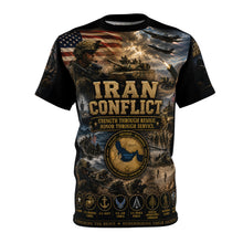 Load image into Gallery viewer, Iran Conflict Military Tribute Tee – "Strength Through Resolve, Honor Through Service"