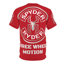 Load image into Gallery viewer, Unisex Cut & Sew Tee (AOP) - Spyder Ryder - Three Wheel Motion - Red