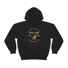 Load image into Gallery viewer, Unisex Heavy Blend™ Hooded Sweatshirt - Marine Barracks - Washington, D.C 1801 X 300