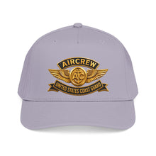 Load image into Gallery viewer, Mid Profile Baseball Cap - USCG - Aircrew Badge w txt - 3D - Enhanced