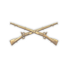 Load image into Gallery viewer, Kiss-Cut Stickers - Army - Infantry Branch Insignia - no text - Gold - 3D - Enhanced