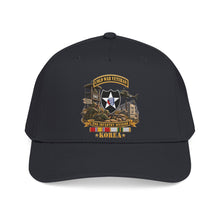 Load image into Gallery viewer, Mid Profile Baseball Cap - Army - 2nd Infantry Division w Br - Ribbon COLD WAR Vet Tab - Korea - 3D - Enhanced