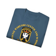 Load image into Gallery viewer, Unisex Ultra Cotton Tee - JFK Special Warfare Center - School SSI w Branch - Veteran wo Backgrnd