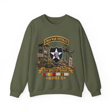 Load image into Gallery viewer, Crewneck Sweatshirt - Army - 2nd Infantry Division w Br - Ribbon COLD WAR Vet Tab - Korea - 3D - Enhanced