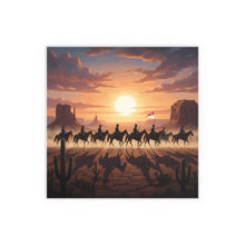 Load image into Gallery viewer, Indoor and Outdoor Silk Posters - 10th Cavalry on Patrol in the sunset w 10th Cav Guidon