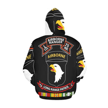 Load image into Gallery viewer, Men's All Over Print Hoodie (USA Size) (Model H13) - SSI - Vietnam - L Co 75th Ranger - 101st Abn - LRSD w VN SVC