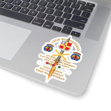 Load image into Gallery viewer, Kiss-Cut Stickers - Cold War Vet - 1st Missile Bn, 81st Artillery 56th Artillery Group - Neu-Ulm Germany - Firing Missile w ARTY Br w COLD SVC X 300
