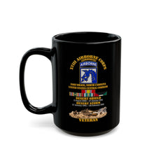 Load image into Gallery viewer, Black Mug (15oz) - XVIII Airborne Corps Desert Storm Ribbons - with Scene - 3D - Transparent