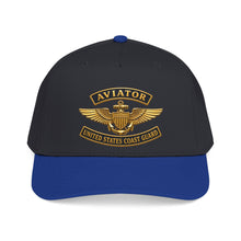Load image into Gallery viewer, Mid Profile Baseball Cap - USCG - Aviator Badge w txt - 3D - Enhanced