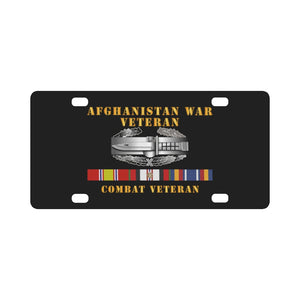 Army - Afghanistan War Veteran - Combat Action Badge w CAB AFGHAN SVC Classic License Plate