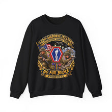 Load image into Gallery viewer, Crewneck Sweatshirt - Army - 442nd Airborne Infantry Regimental Combat Team - 3D - Enhanced with EUR WWII SVC