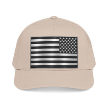 Load image into Gallery viewer, Mid Profile Baseball Cap - Flag - United States - Black and White - 3D - Enhanced