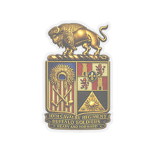 Load image into Gallery viewer, Kiss-Cut Stickers - Army - 10th Cavalry Regiment - BUffalo Soldiers - COA - Ready and Forward - 3D Enhanced