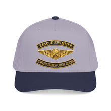 Load image into Gallery viewer, Mid Profile Baseball Cap - USCG - Aviation Rescue Swimmer w txt - 3D - Enhanced