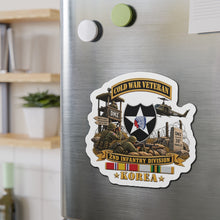 Load image into Gallery viewer, Die-Cut Magnet - Army - 2nd Infantry Division w Br - Ribbon COLD WAR Vet Tab - Korea - 3D - Enhanced