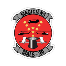 Load image into Gallery viewer, Kiss-Cut Stickers - USMC - Marine Aviation Logistics Squadron 39 - MALS 39 - Magicians wo txt