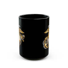 Load image into Gallery viewer, Black Mug (15oz) - Emblem - USMC - Eagle Globe Anchor - 3d enhanced