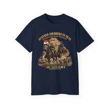 Load image into Gallery viewer, Unisex Ultra Cotton Tee - Army - Buffalo Soldiers in Iraq - OIF - Cavalrymen at War w IRAQ SVC - 3D - Enhanced