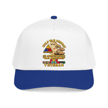 Load image into Gallery viewer, Mid Profile Baseball Cap - Army - Gulf War Combat - 1st Armored Divi - Old Ironsides - Veteran - Map w GULF SVC - 3D - Enhanced