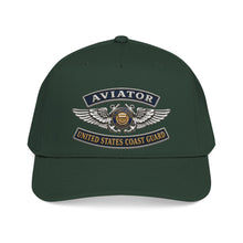 Load image into Gallery viewer, Mid Profile Baseball Cap - USCG - Aviator Badge - Auxiliary w txt - 3D - Enhanced