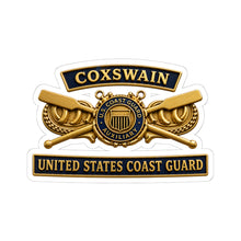 Load image into Gallery viewer, Kiss-Cut Stickers - USCG - Coxswain - Auxiliary w txt - 3D - Enhanced