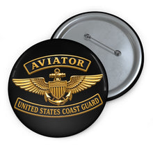 Load image into Gallery viewer, Custom Pin Buttons - USCG - Aviator Badge w txt - 3D - Enhanced