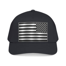 Load image into Gallery viewer, Mid Profile Baseball Cap - Flag - United States - Black and White - 3D - Enhanced