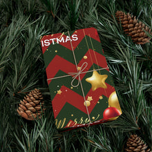 Load image into Gallery viewer, Gift Wrap Papers - Chevron Pattern - Christmas Wrapper - Merry Christmas